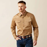 Solid Twill Fitted Shirt Men - KHAKI