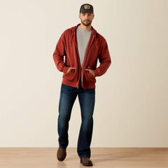 Rebar Lightweight Label Full Zip Hoodie Men - BRANDY SNIFTER