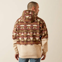 Color Block Hoodie Men - OATMEAL SOUTHWEST