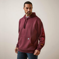 Rebar Graphic Hoodie Men - MALBEC/ GREY