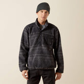 Polar Bear Mock Sweater Men - CHARCOAL GEO