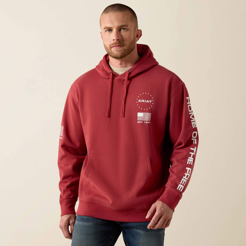 Ariat Sponsor Patriot Hoodie Men - BRICK RED