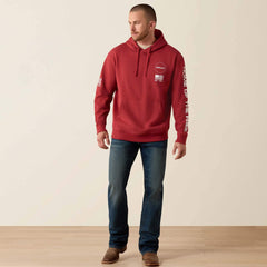 Ariat Sponsor Patriot Hoodie Men - BRICK RED