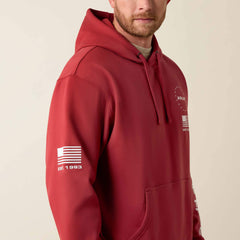 Ariat Sponsor Patriot Hoodie Men - BRICK RED