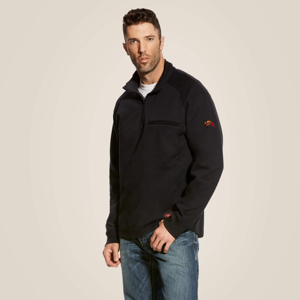 FR Rev 1/4 Zip Top Men - BLACK