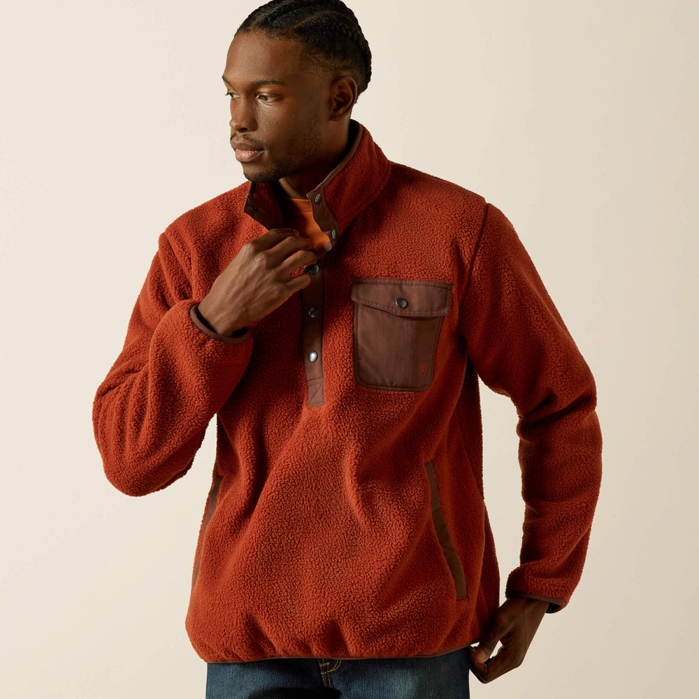 Polar Bear Mock Sweater Men - RUST