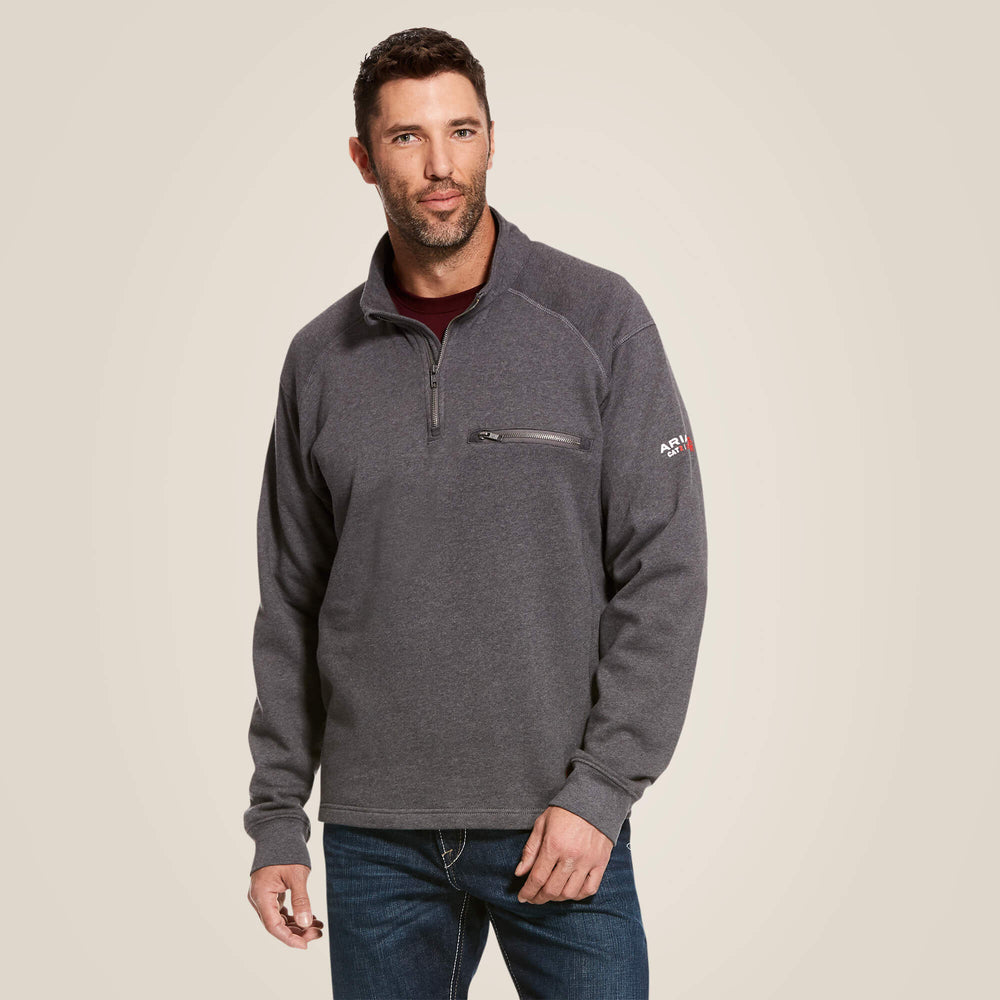 FR Rev 1/4 Zip Top Men - CHARCOAL HEATHER