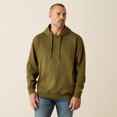 Ariat Embossed Logo Hoodie Men - WINTER MOSS