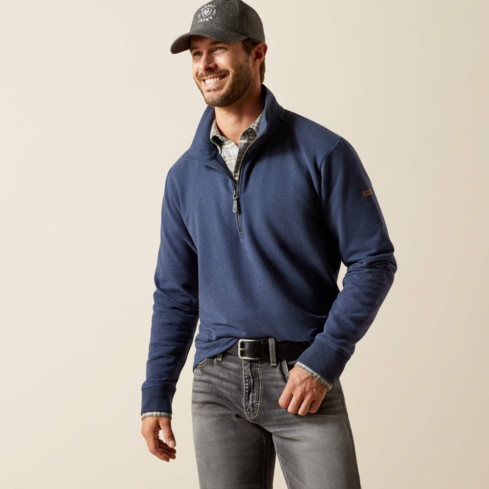 Wilford 1/2 Zip Sweatshirt Men - NAVY HEATHER