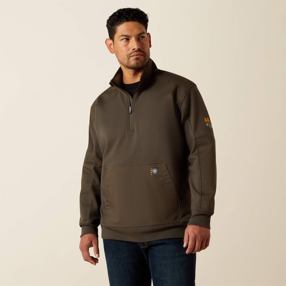 Rebar Workman Duracanvas 1/4 Zip Sweatshirt Men - EARTH