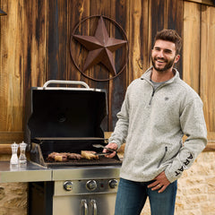 Caldwell Logo 1/4 Zip Sweater Men - NULLA HEATHER