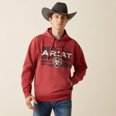 Ariat Liquid Stamp Flag Hoodie Men - BRICK RED