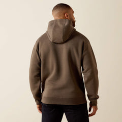 Rebar Lightweight Duct Logo Hoodie Men - MAJOR BROWN HEATHER