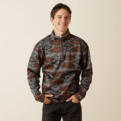 Caldwell Logo 1/4 Zip Sweater Men - DEEP MAHOGANY SOUTHWEST