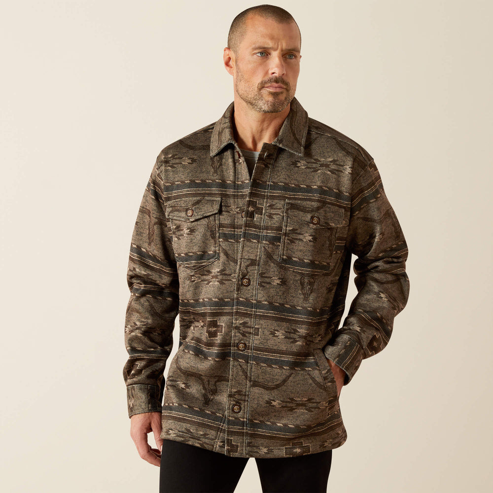 Caldwell Printed Shirt Jacket Men - BEIGE