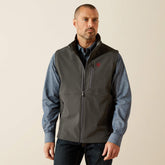 Logo Softshell Vest Men - CHARCOAL/AMERICANA