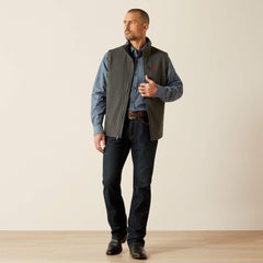 Logo Softshell Vest Men - CHARCOAL/AMERICANA