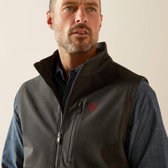 Logo Softshell Vest Men - CHARCOAL/AMERICANA