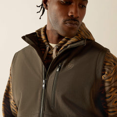 Logo Softshell Vest Men - DARK GREEN/DARK GREEN HEATHER