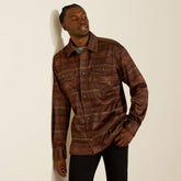 Caldwell Printed Shirt Jacket Men - MAROON