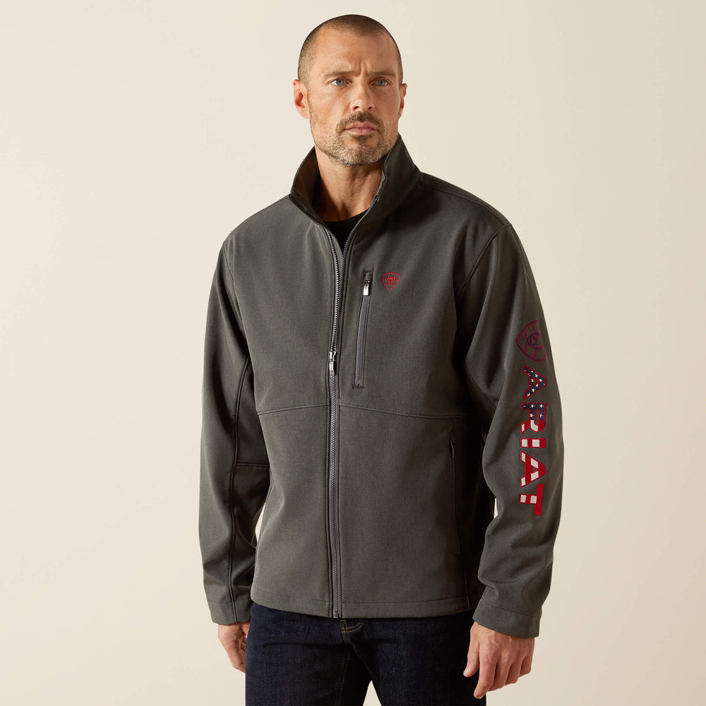Logo Softshell Jacket Men - CHARCOAL/AMERICANA