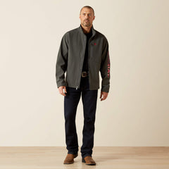 Logo Softshell Jacket Men - CHARCOAL/AMERICANA