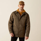 Quilted Shirt Jacket Men - DARK GREEN
