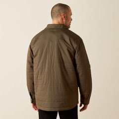 Quilted Shirt Jacket Men - DARK GREEN