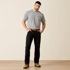 Rebar M4 Low Rise DuraStretch Made Tough Double Front Stackable Straight Leg Pant Men - BLACK