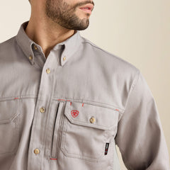 FR Solid Vent Work Shirt Men - SILVER FOX