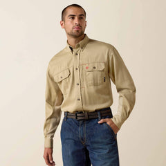 FR Solid Vent Work Shirt Men - KHAKI