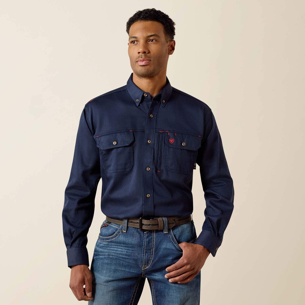 FR Solid Vent Work Shirt Men - NAVY