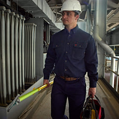 FR Solid Vent Work Shirt Men - NAVY