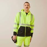 Rebar WorkTek Hi-Vis Full Zip Hoodie Men - HI-VIS YELLOW