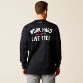 FR Work Hard Live Free T-Shirt Men - BLACK