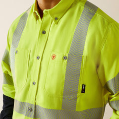 FR Hi-Vis Air Inherent Classic Fit Work Shirt Men - HI-VIS YELLOW