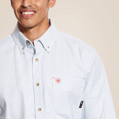 FR Twill DuraStretch Work Shirt Men - WHITE MULTI