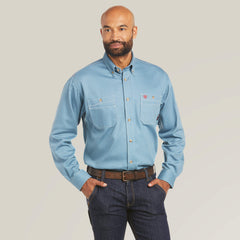 FR Vented Work Shirt Men - STEEL BLUE