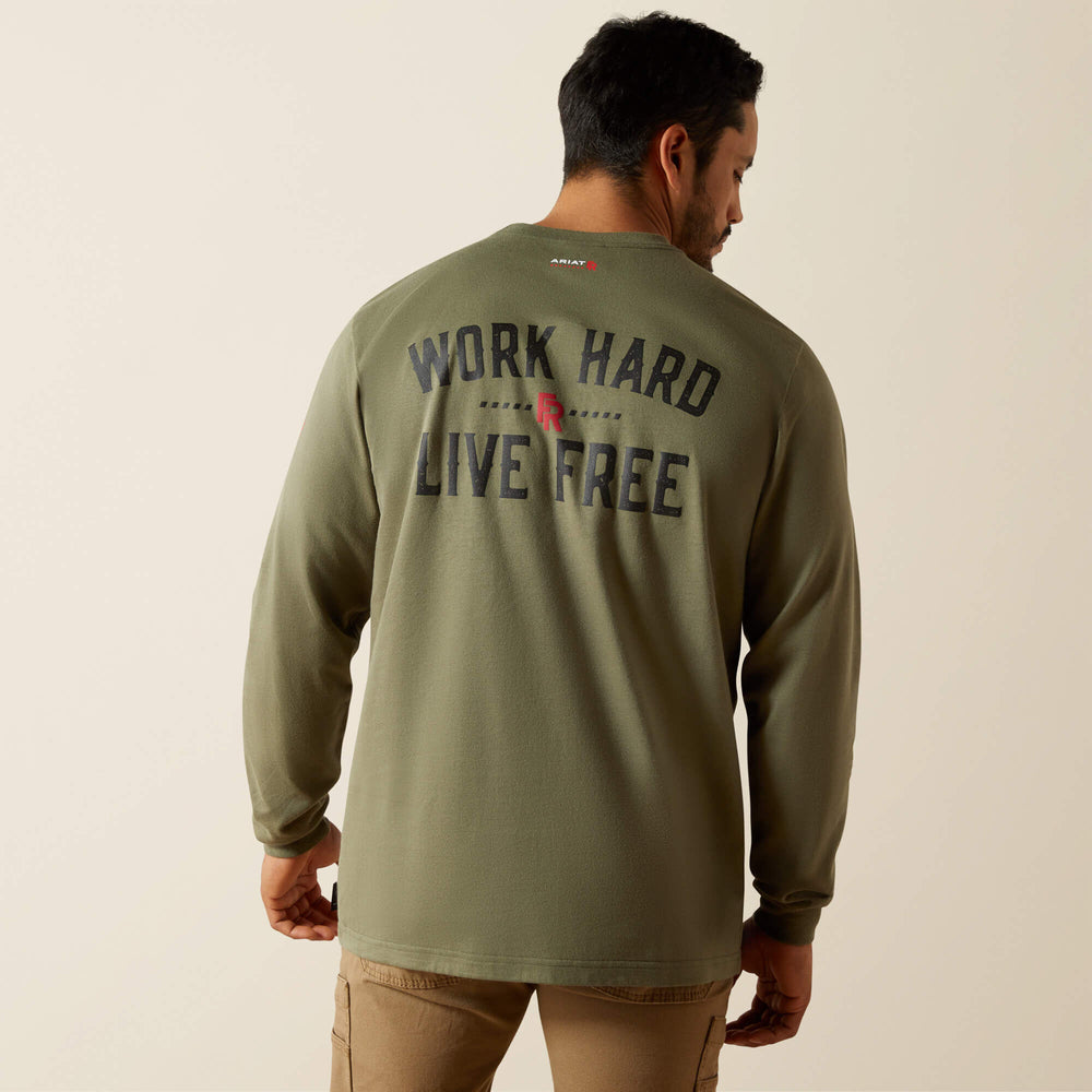 FR Work Hard Live Free T-Shirt Men - GRAPE LEAF