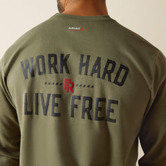 FR Work Hard Live Free T-Shirt Men - GRAPE LEAF