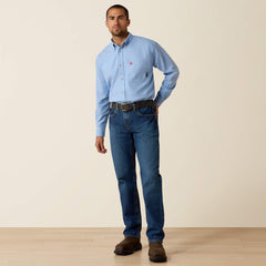 FR Solid Twill DuraStretch Work Shirt Men - BLUE TWILL