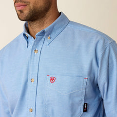 FR Solid Twill DuraStretch Work Shirt Men - BLUE TWILL
