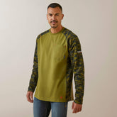 FR AC Stretch Camo Baseball T-Shirt Men - AVOCADO/ CAMO
