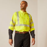 FR Hi-Vis Work Shirt Men - HI-VIS YELLOW