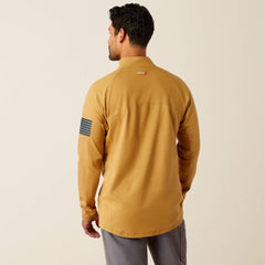 FR Combat Stretch Patriot 1/4 Zip Work Shirt Men - BISTRO