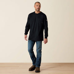 FR Stretch Logo T-Shirt Men - BLACK/LIME