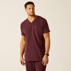 Derham 6 Pocket Scrub Top Men - WINETASTING