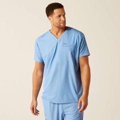 Whitman Scrub Top Men - LIGHT BLUE HEATHER