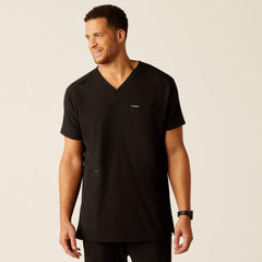 Derham 6 Pocket Scrub Top Men - BLACK