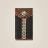 Braided Trim Rodeo Wallet Men - BROWN